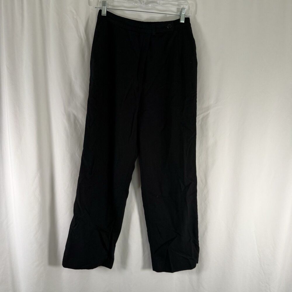 Vintage Pendleton Wool Pants Women 12 Petite 26 Black High Rise Lined Flat Front